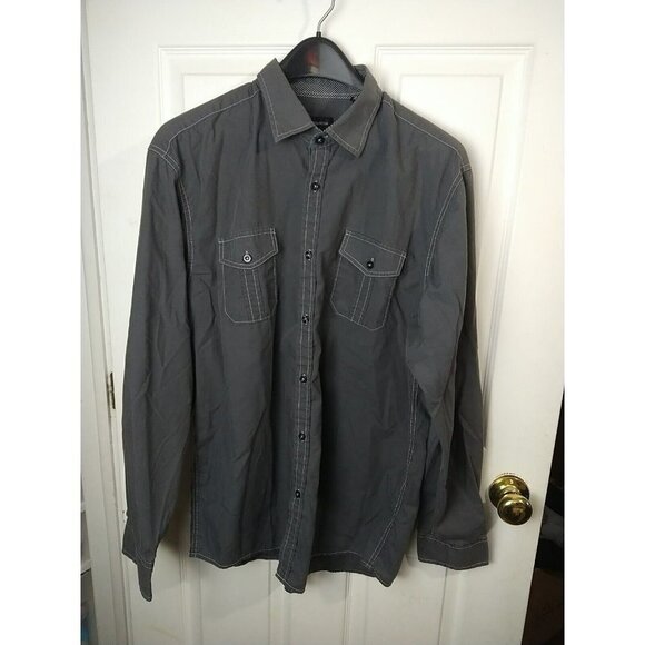 Michael Brandon Long Sleeve Grey Button Up Shirt. Size XL - Picture 1 of 12